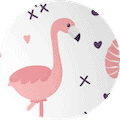 pink flamingo circle